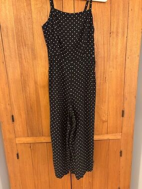 Old Navy Black Polka Dot Wide-Leg Jumpsuit